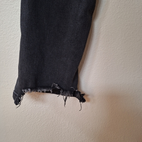 Risen Womens Distressed High Rise Black Skinny Jeans Stretch Crop Size 29 - Picture 7 of 10